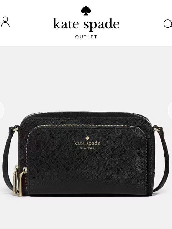 kate spade Handbags - kate spade Black Saffiano Crossbody Wallet with Gold Hardware